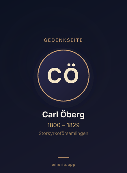 Gedenkportrait von Carl Öberg