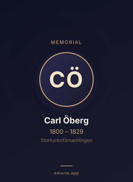 Memorial portrait of Carl Öberg