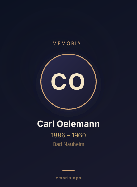 Memorial portrait of Carl Oelemann