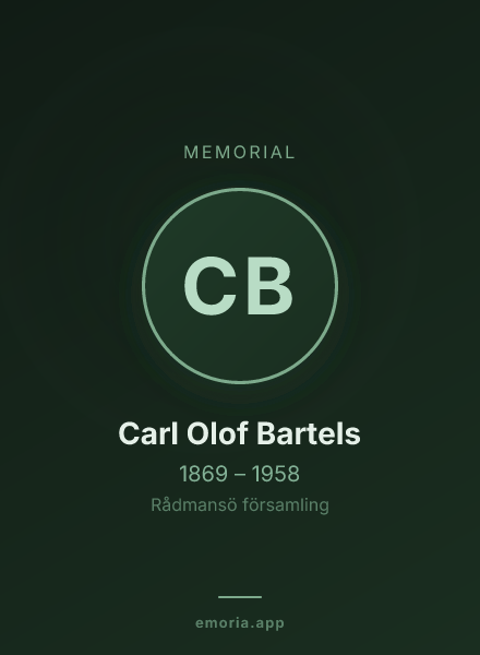 Memorial portrait of Carl Olof Bartels