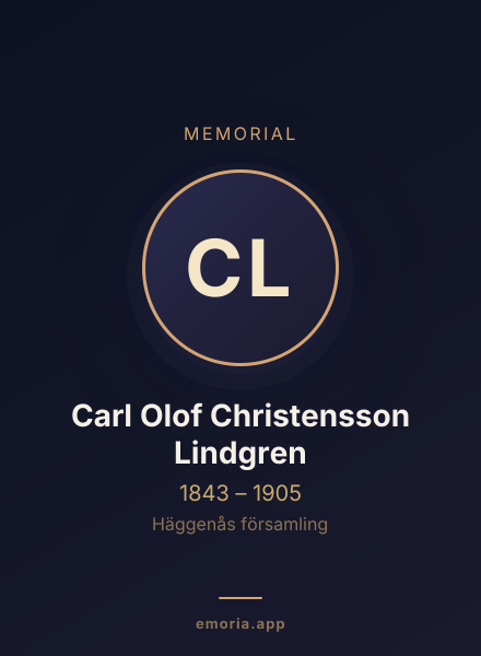 Memorial portrait of Carl Olof Christensson Lindgren
