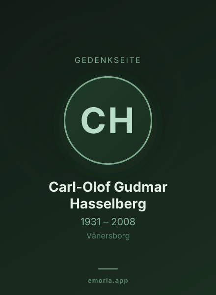Gedenkportrait von Carl-Olof Gudmar Hasselberg