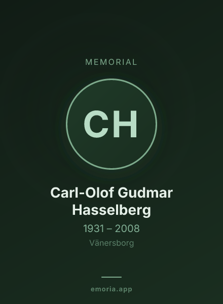 Memorial portrait of Carl-Olof Gudmar Hasselberg