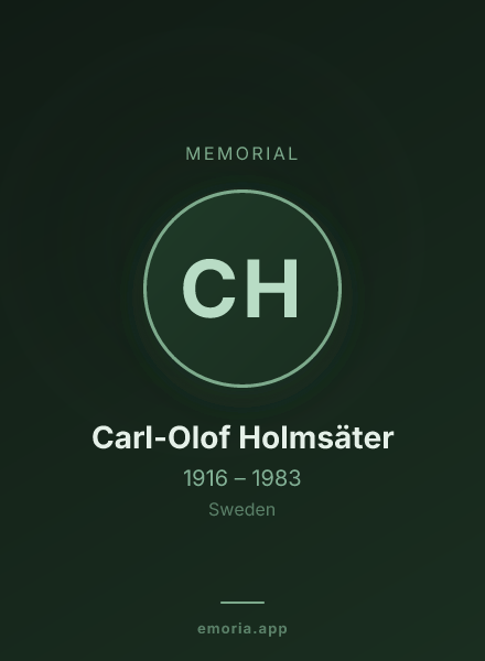 Memorial portrait of Carl-Olof Holmsäter