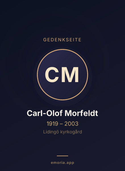 Gedenkportrait von Carl-Olof Morfeldt