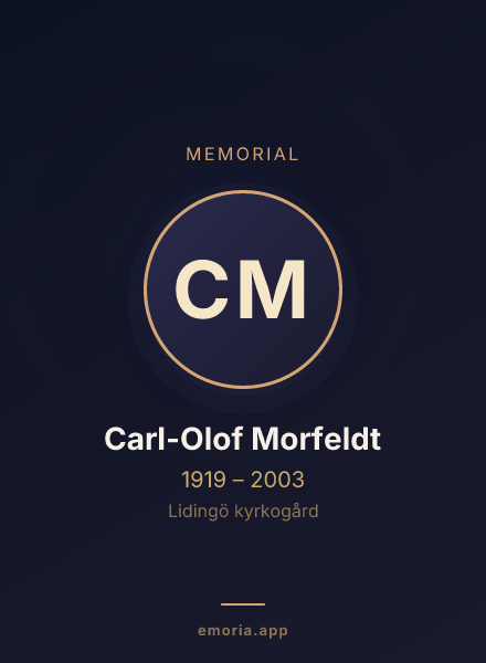 Memorial portrait of Carl-Olof Morfeldt