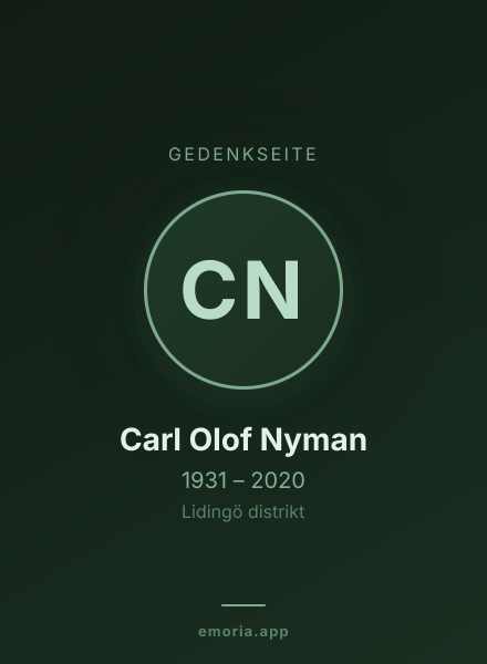 Gedenkportrait von Carl Olof Nyman