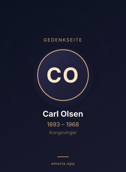 Gedenkportrait von Carl Olsen