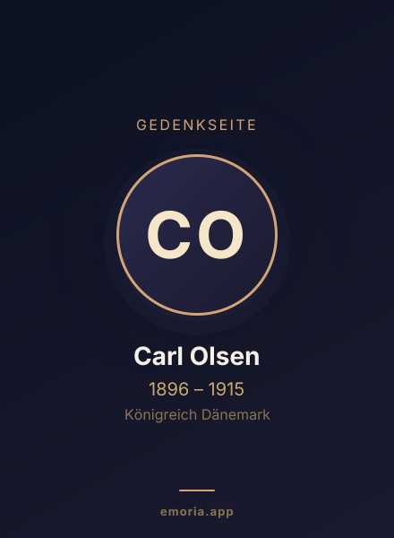 Gedenkportrait von Carl Olsen