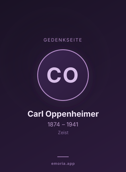 Gedenkportrait von Carl Oppenheimer
