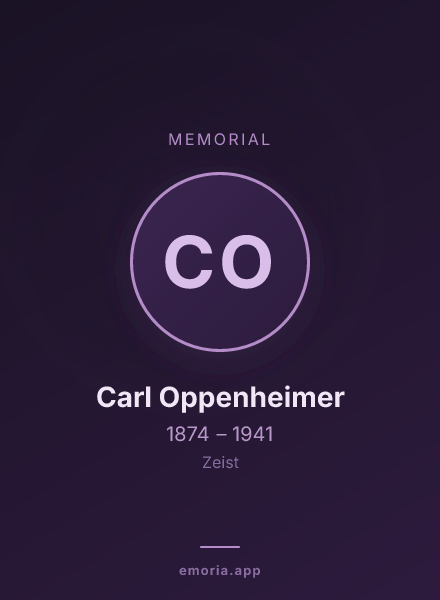Memorial portrait of Carl Oppenheimer