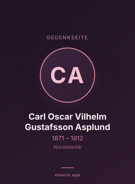 Gedenkportrait von Carl Oscar Vilhelm Gustafsson Asplund