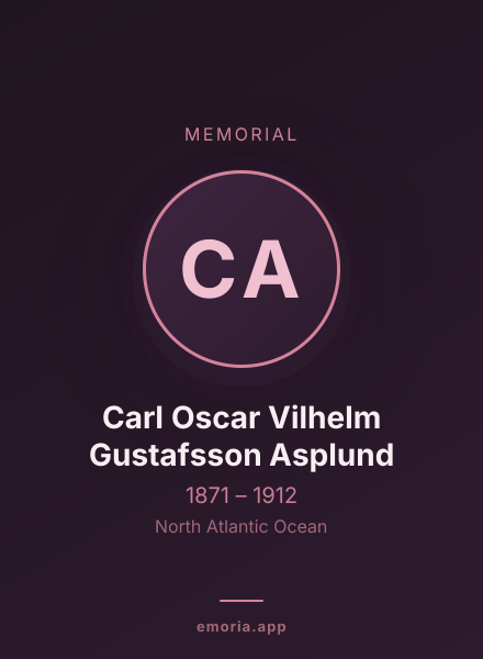 Memorial portrait of Carl Oscar Vilhelm Gustafsson Asplund