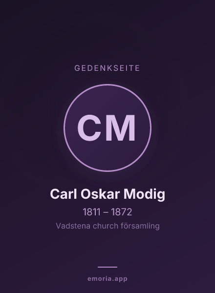 Gedenkportrait von Carl Oskar Modig
