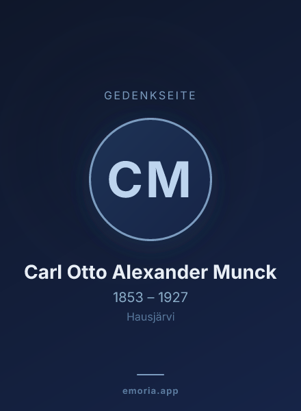 Gedenkportrait von Carl Otto Alexander Munck
