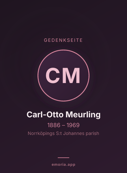 Gedenkportrait von Carl-Otto Meurling