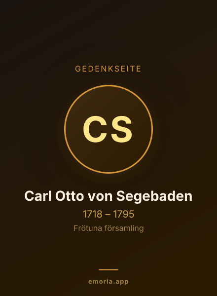 Gedenkportrait von Carl Otto von Segebaden