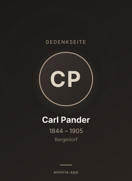 Gedenkportrait von Carl Pander