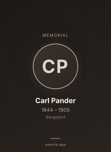 Memorial portrait of Carl Pander