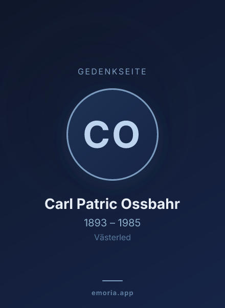 Gedenkportrait von Carl Patric Ossbahr