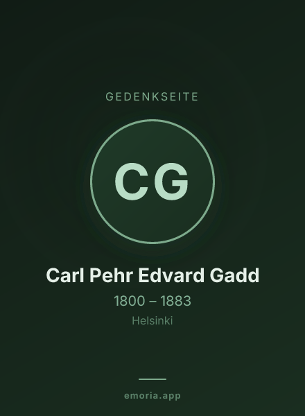 Gedenkportrait von Carl Pehr Edvard Gadd