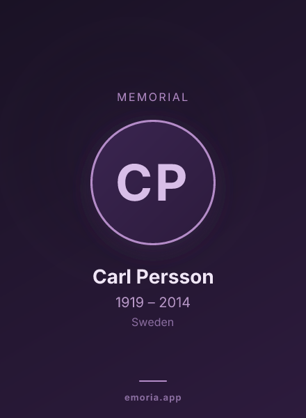 Memorial portrait of Carl Persson