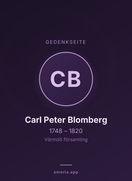 Gedenkportrait von Carl Peter Blomberg