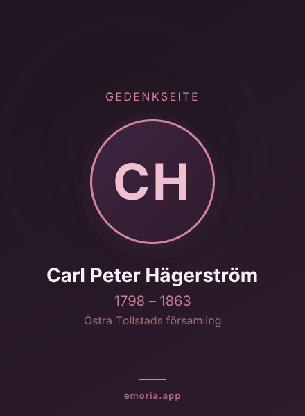 Gedenkportrait von Carl Peter Hägerström
