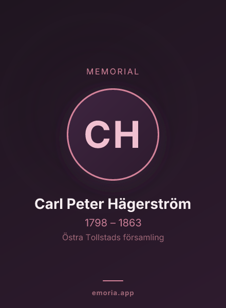 Memorial portrait of Carl Peter Hägerström