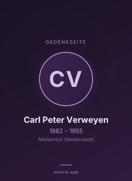 Gedenkportrait von Carl Peter Verweyen