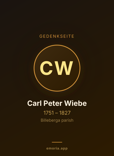 Gedenkportrait von Carl Peter Wiebe