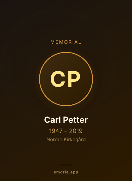 Memorial portrait of Carl Petter