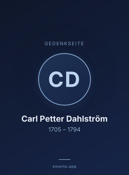 Gedenkportrait von Carl Petter Dahlström