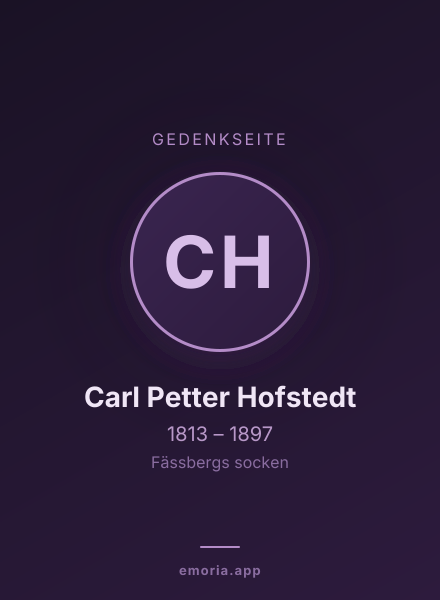 Gedenkportrait von Carl Petter Hofstedt