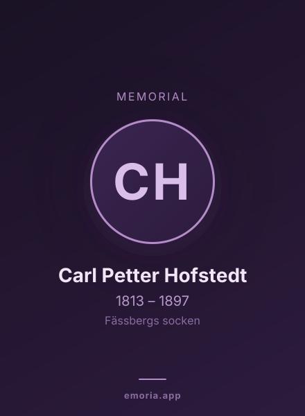 Memorial portrait of Carl Petter Hofstedt