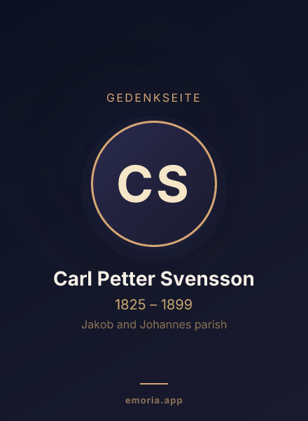 Gedenkportrait von Carl Petter Svensson