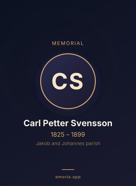 Memorial portrait of Carl Petter Svensson