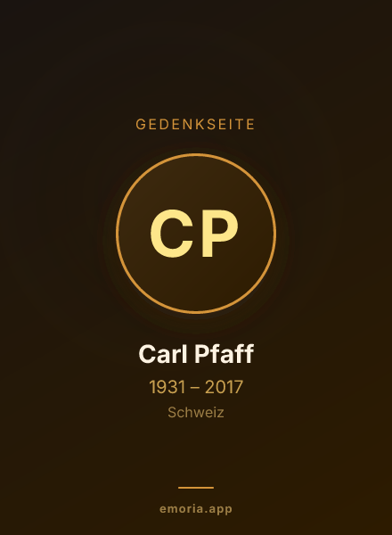 Gedenkportrait von Carl Pfaff