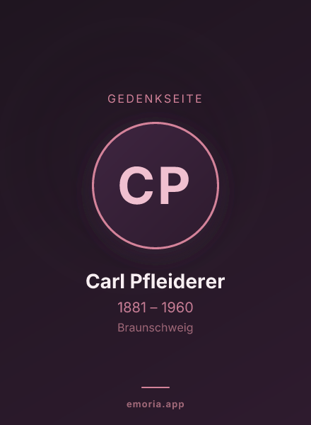 Gedenkportrait von Carl Pfleiderer