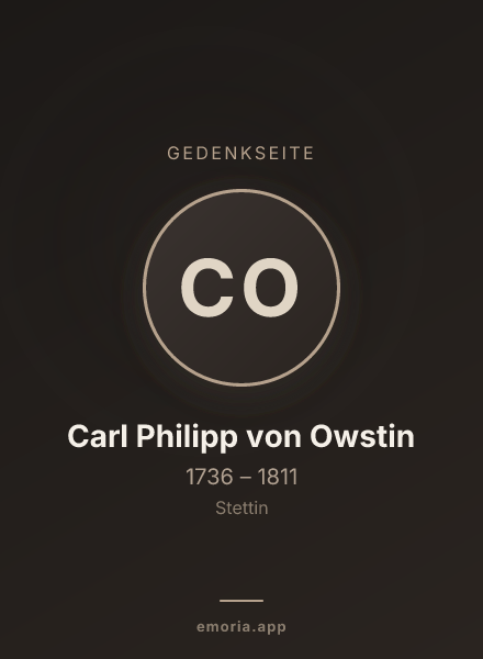 Gedenkportrait von Carl Philipp von Owstin