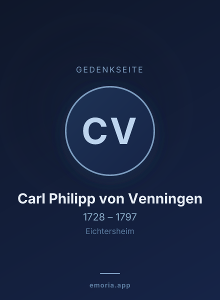 Gedenkportrait von Carl Philipp von Venningen