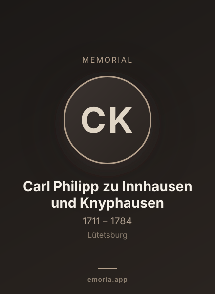 Memorial portrait of Carl Philipp zu Innhausen und Knyphausen