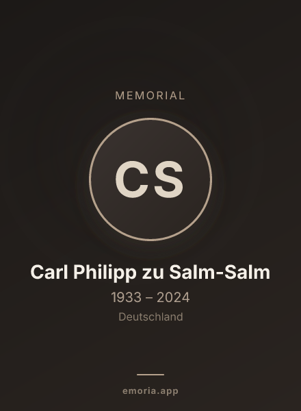 Memorial portrait of Carl Philipp zu Salm-Salm