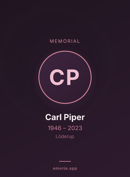 Memorial portrait of Carl Piper