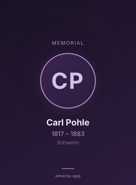 Memorial portrait of Carl Pohle