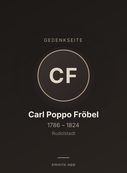 Gedenkportrait von Carl Poppo Fröbel