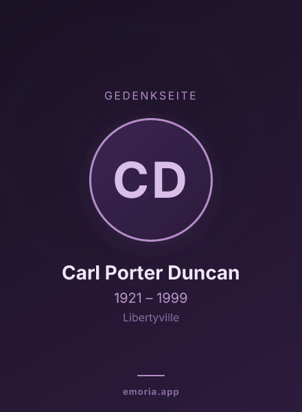 Gedenkportrait von Carl Porter Duncan