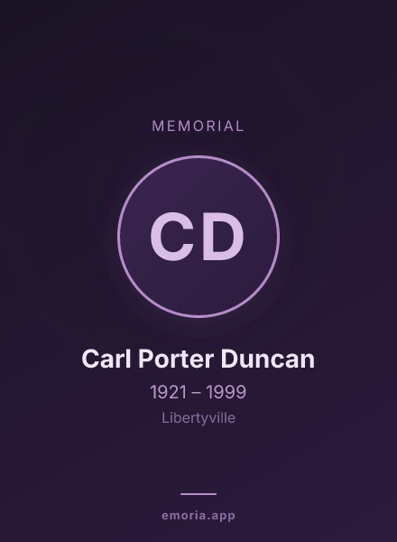 Memorial portrait of Carl Porter Duncan