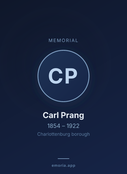 Memorial portrait of Carl Prang