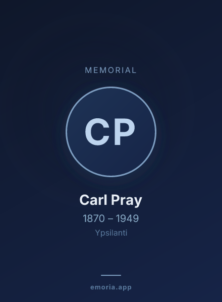 Memorial portrait of Carl Pray